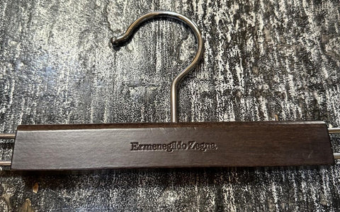 New Ermenegildo Zegna Non-slip Wood Pants Hanger DK Brown