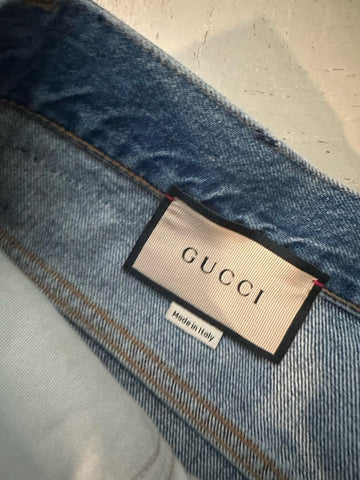 NWT $1100 Gucci Men Jeans Pants Blue Size 31 US 731507