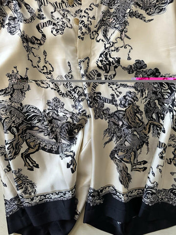 NWT $1350 Gucci Men Drawstring Short Pants Ivory/Black/Mul. Size 38 US/54 Eu