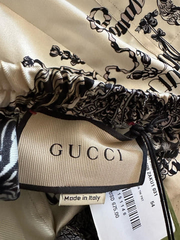 NWT $1350 Gucci Men Drawstring Short Pants Ivory/Black/Mul. Size 38 US/54 Eu