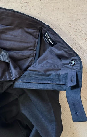 ZEGNA Regular Fit Dress Pants 15 MIL MIL Wool DK Gray 40 US ( 58 Eu ) New $980