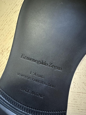 Ermenegildo Zegna Leather Reverse Construction Loafers DK Navy 11.5 US New $950