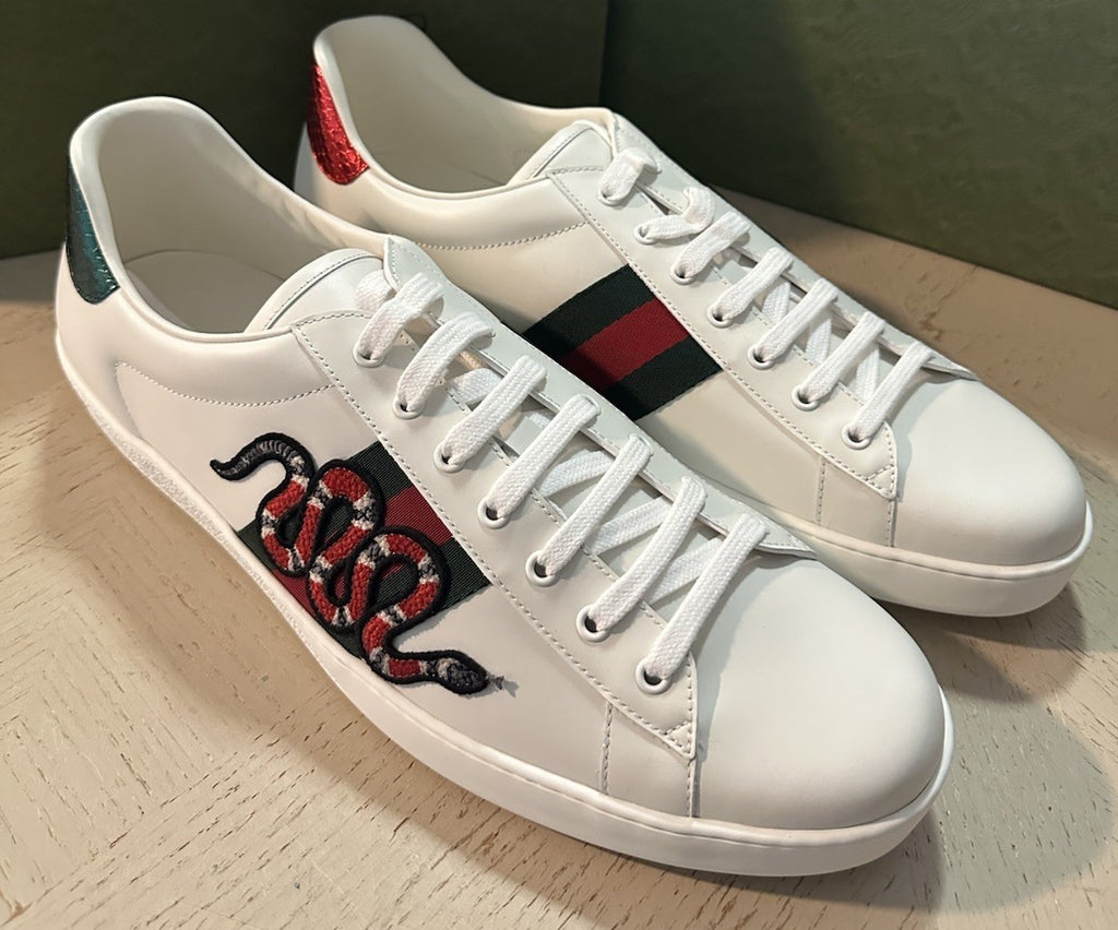 New Gucci Men Leather Sneakers White 16.5 US/16 UK