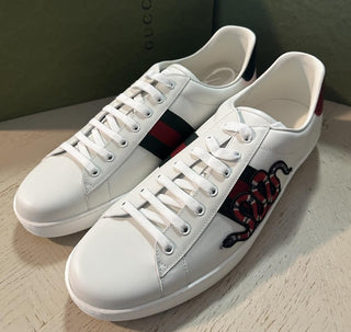 New Gucci Men Leather Sneakers White 16.5 US/16 UK