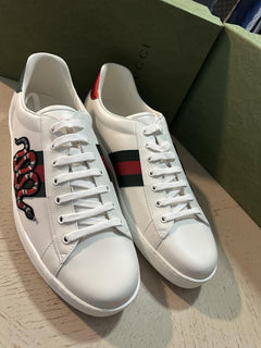 New Gucci Men Leather Sneakers White 16.5 US/16 UK