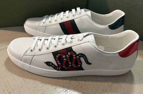 New Gucci Men Leather Sneakers White 16.5 US/16 UK