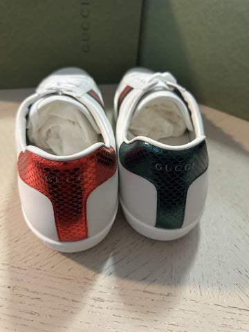 New Gucci Men Leather Sneakers White 16.5 US/16 UK