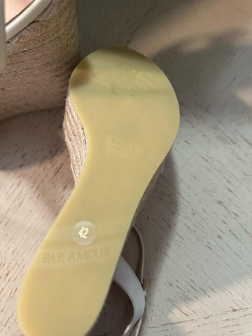 Gucci Women’s Leather Sandal Shoes Ivory 12 US/42 Eu New