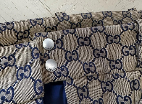 New $3300 Gucci Men Canvas GG Print SKI Pants Beige/Navy Size 34 US/50 Eu