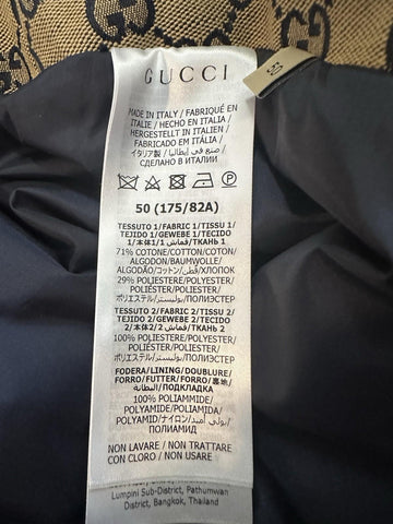 New $3300 Gucci Men Canvas GG Print SKI Pants Beige/Navy Size 34 US/50 Eu