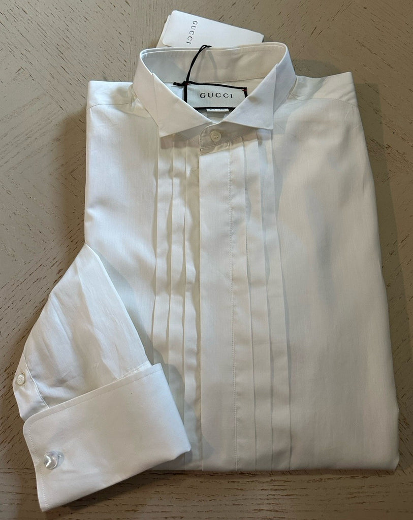 Gucci Men Tailored Tuxedo Dress Shirt Soft White 41/16 New $1280 BAYSUPERSTORE Gucci Men Tailored Tuxedo Dress Shirt Soft White 41/16 New $1280 BAYSUPERSTORE