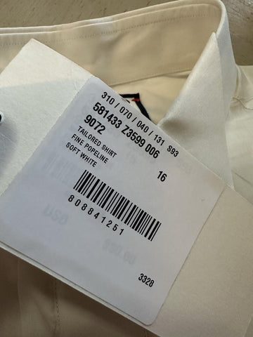 Gucci Men Tailored Tuxedo Dress Shirt Soft White 41/16 New $1280