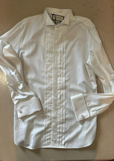 Gucci Men Tailored Tuxedo Dress Shirt Soft White 41/16 New $1280