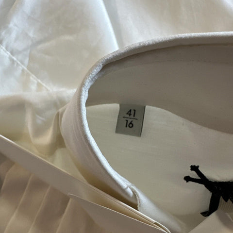 Gucci Men Tailored Tuxedo Dress Shirt Soft White 41/16 New $1280