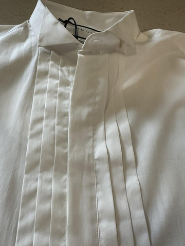 Gucci Men Tailored Tuxedo Dress Shirt Soft White 41/16 New $1280