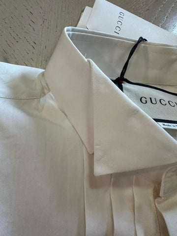 Gucci Men Tailored Tuxedo Dress Shirt Soft White 41/16 New $1280