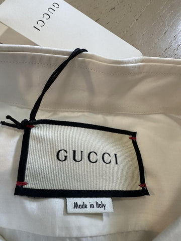 Gucci Men Tailored Tuxedo Dress Shirt Soft White 41/16 New $1280