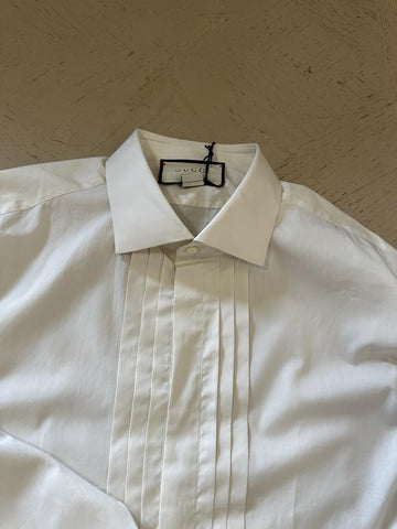 Gucci Men Tailored Tuxedo Dress Shirt Soft White 43/17 New $1280