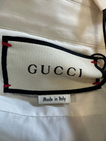 Gucci Men Tailored Tuxedo Dress Shirt Soft White 43/17 New $1280