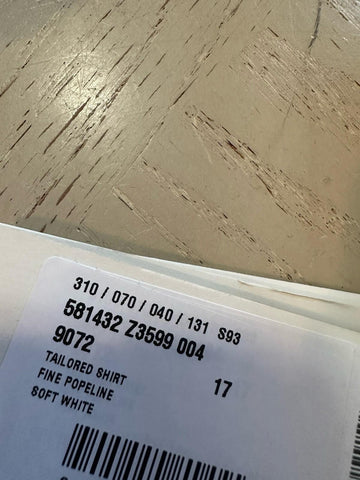 Gucci Men Tailored Tuxedo Dress Shirt Soft White 43/17 New $1280