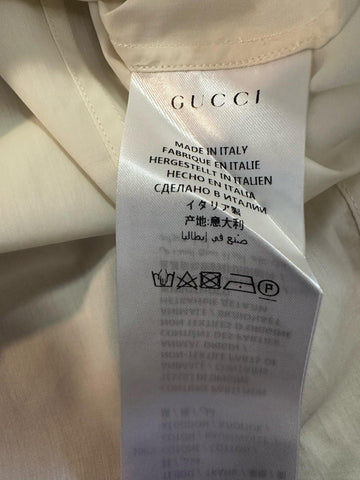 Gucci Men Tailored Tuxedo Dress Shirt Soft White 43/17 New $1280