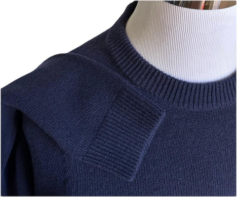 Gucci Men Wool Crewneck Sweater Navy Size XS New $980 Italy