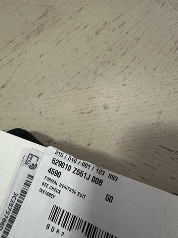 NWT $3900 Gucci Men Bee Check blue plaid pattern Suit Navy 40R US/50R Eu