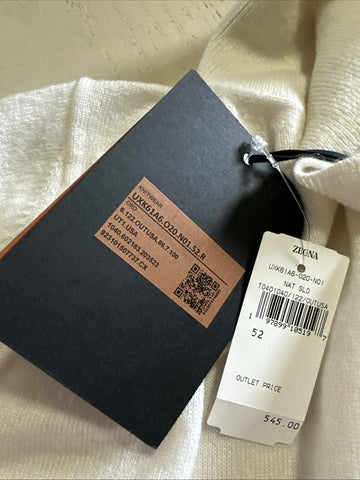 NWT ZEGNA Long Sleeve Cashmere Turtleneck Sweater White 52 Eu/L