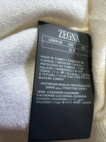 NWT ZEGNA Long Sleeve Cashmere Turtleneck Sweater White 52 Eu/L