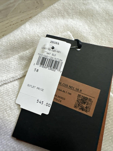 NWT ZEGNA Long Sleeve Cashmere Turtleneck Sweater White 58 Eu/XXXL