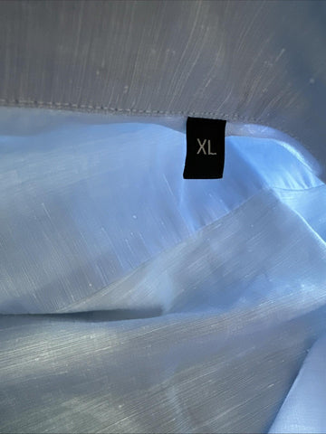 New $950 ZEGNA Men Linen Blend Button Down Shirt Blue Size XL Italy