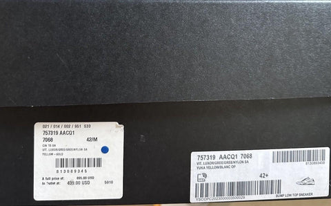 NIB Saint Laurent Leather sneakers White/Gray/Yellow 9.5 US/42.5 Eu 757319