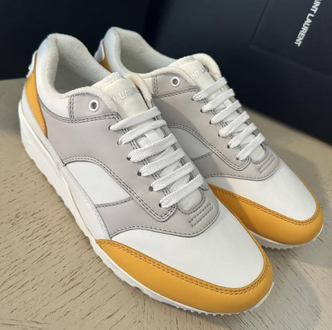 NIB Saint Laurent Leather sneakers White/Gray/Yellow 9.5 US/42.5 Eu 757319