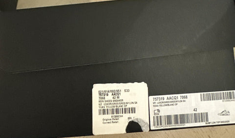 NIB Saint Laurent Leather sneakers White/Gray/Yellow 9 US/42 Eu 757319