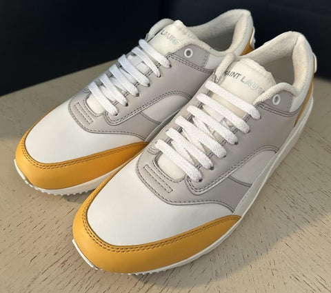 NIB Saint Laurent Leather sneakers White/Gray/Yellow 9 US/42 Eu 757319