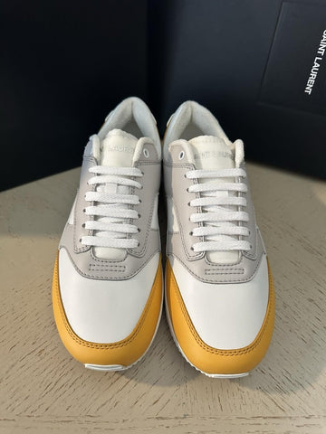NIB Saint Laurent Leather sneakers White/Gray/Yellow 9 US/42 Eu 757319
