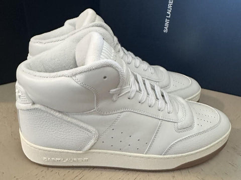 NIB Saint Laurent Mid-top Leather sneakers White 9.5 US/42.5 Eu 711250