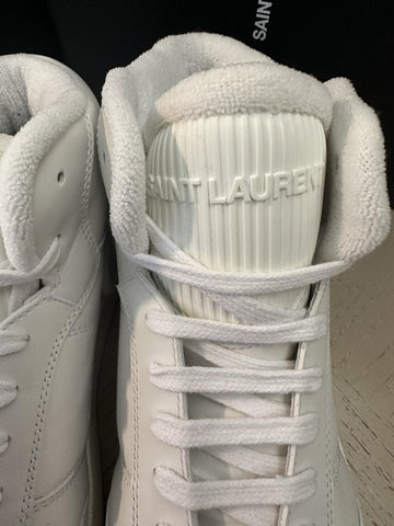 NIB Saint Laurent Mid-top Leather sneakers White 9.5 US/42.5 Eu 711250