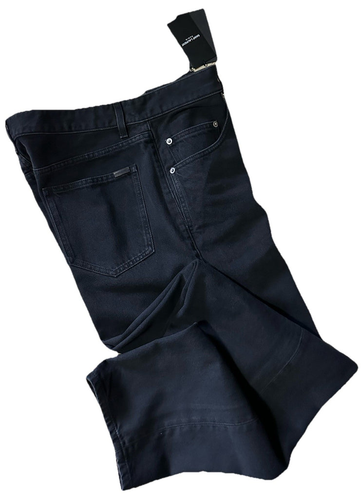 New $1050 Saint Laurent Men Wide-Leg jeans Pants Black 32 US ( Measured 34 ) Ita