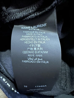 New $1050 Saint Laurent Men Wide-Leg jeans Pants Black 32 US ( Measured 34 ) Ita