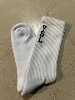 Saint Lauren YSL jacquard socks in cotton White Size L /( 44/45 ) Italy 667500