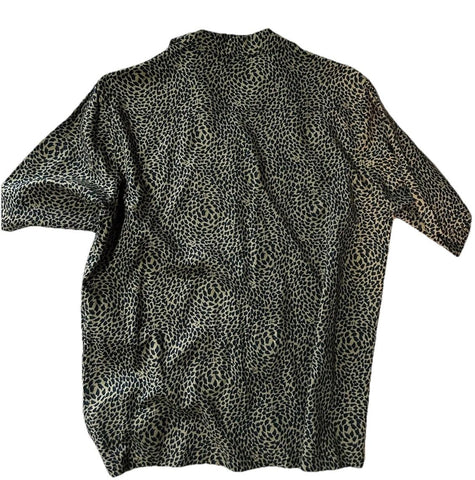 NWT $890 Saint Laurent Men Hawaii SL Print black leopard pattern Shirt Size L