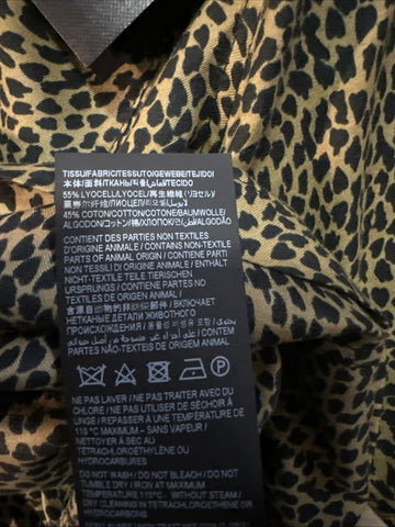 NWT $890 Saint Laurent Men Hawaii SL Print black leopard pattern Shirt Size L