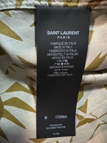 NWT $890 Saint Laurent Men Hawaii Shirt light beige/cream Size M