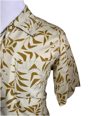 NWT $890 Saint Laurent Men Hawaii Shirt light beige/cream Size M