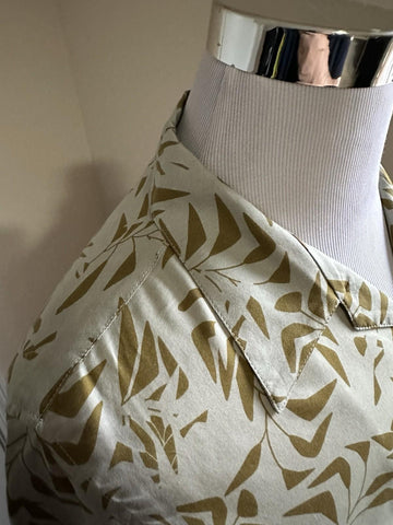 NWT $890 Saint Laurent Men Hawaii Shirt light beige/cream Size M