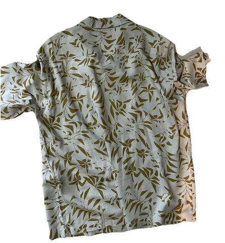 NWT $890 Saint Laurent Men Hawaii Shirt light beige/cream Size M