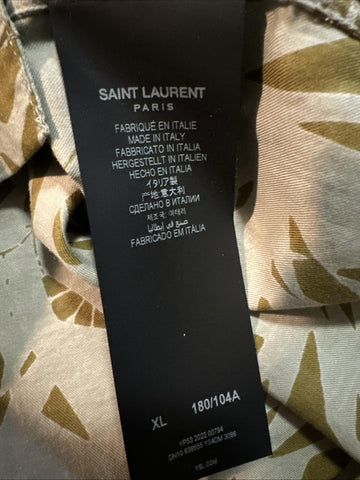 NWT $890 Saint Laurent Men Hawaii Shirt light beige/cream Size XL