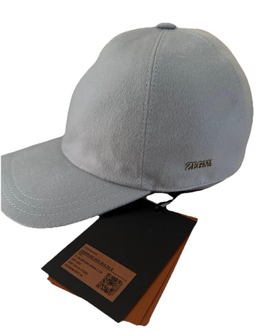 NWT ZEGNA Cashmere Baseball Hat LT Blue Size M Italy