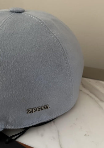 NWT ZEGNA Cashmere Baseball Hat LT Blue Size M Italy